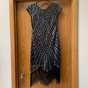 Flapper Style Black Dress